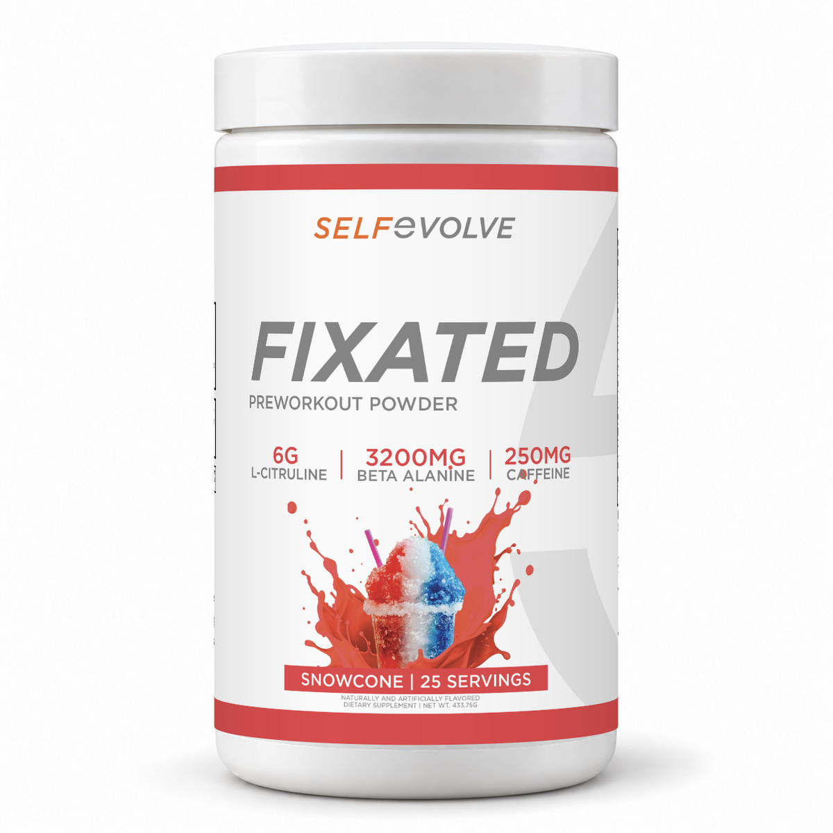 SelfEvolve Fixated snow cone in the correct white 32 oz bottle