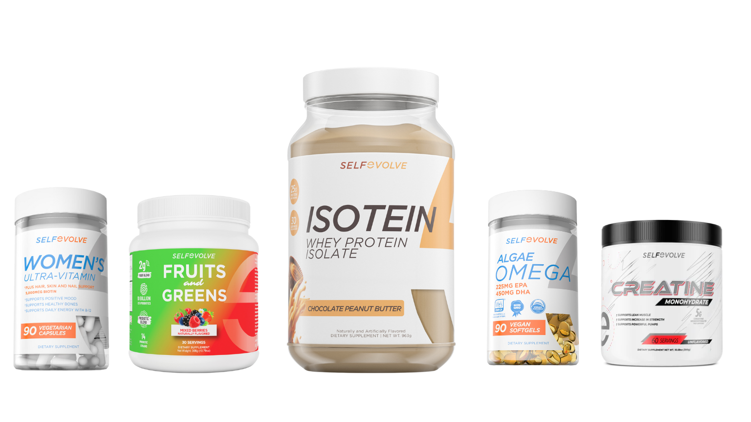 Level-1 Bundle (Multi Vitamin, Creatine, Fruits and Greens, Algae Omega, Isotein) + Free Shaker