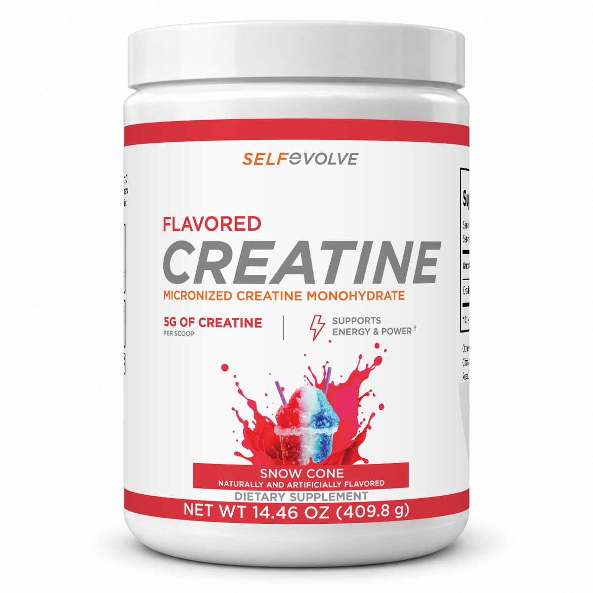 Snow Cone - SelfEvolve Creatine Monohydrate bottle