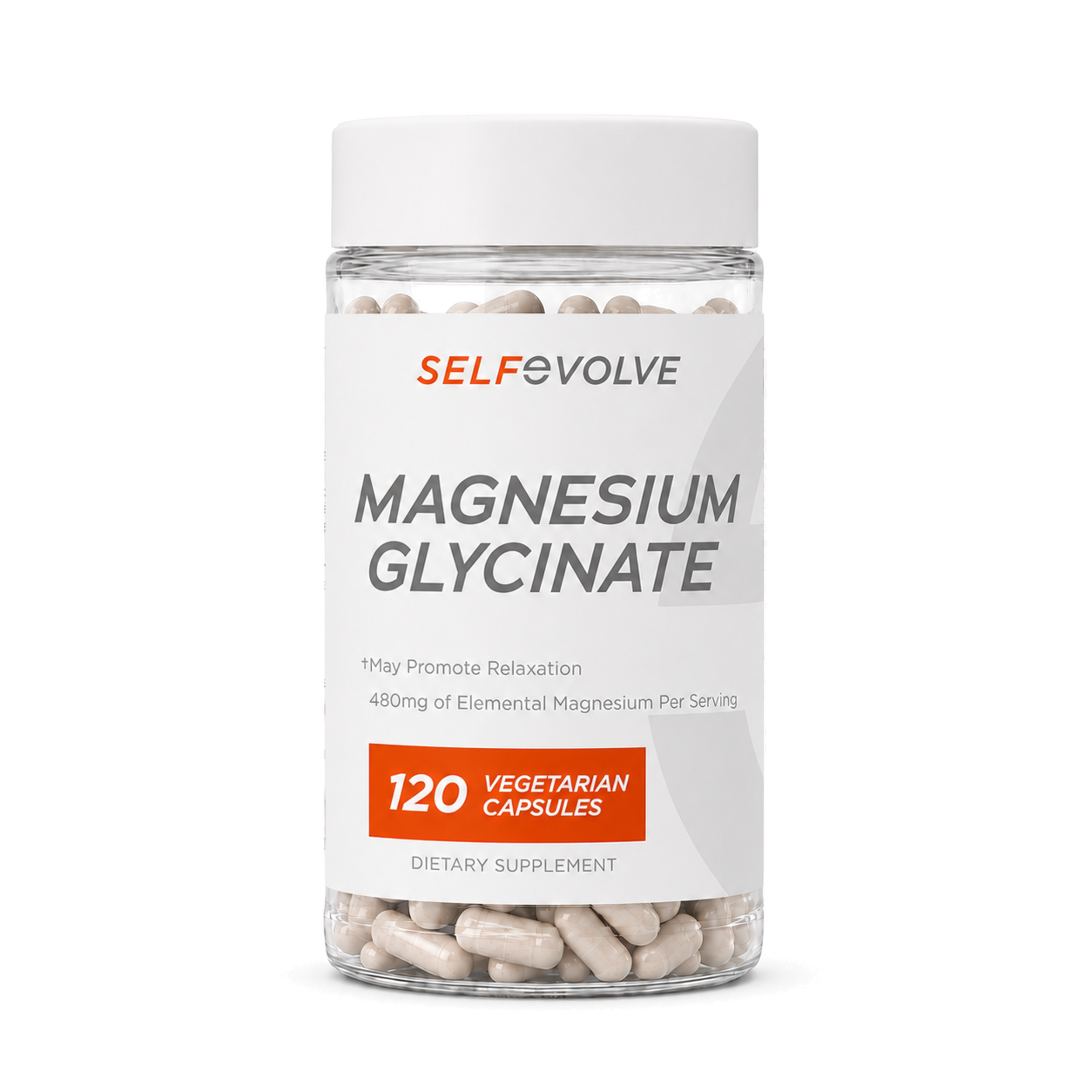 SelfEvolve Magnesium Glycinate 480 mg per serving, 120 vegetarian capsules