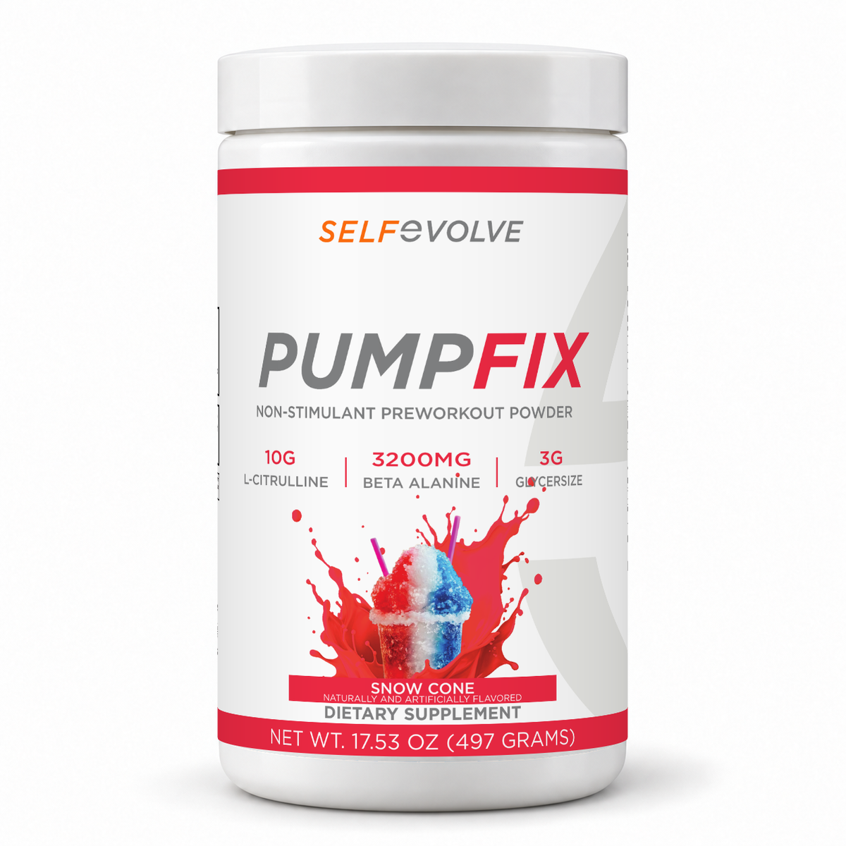 SelfEvolve PumpFix snow cone in the correct white 32 oz bottle