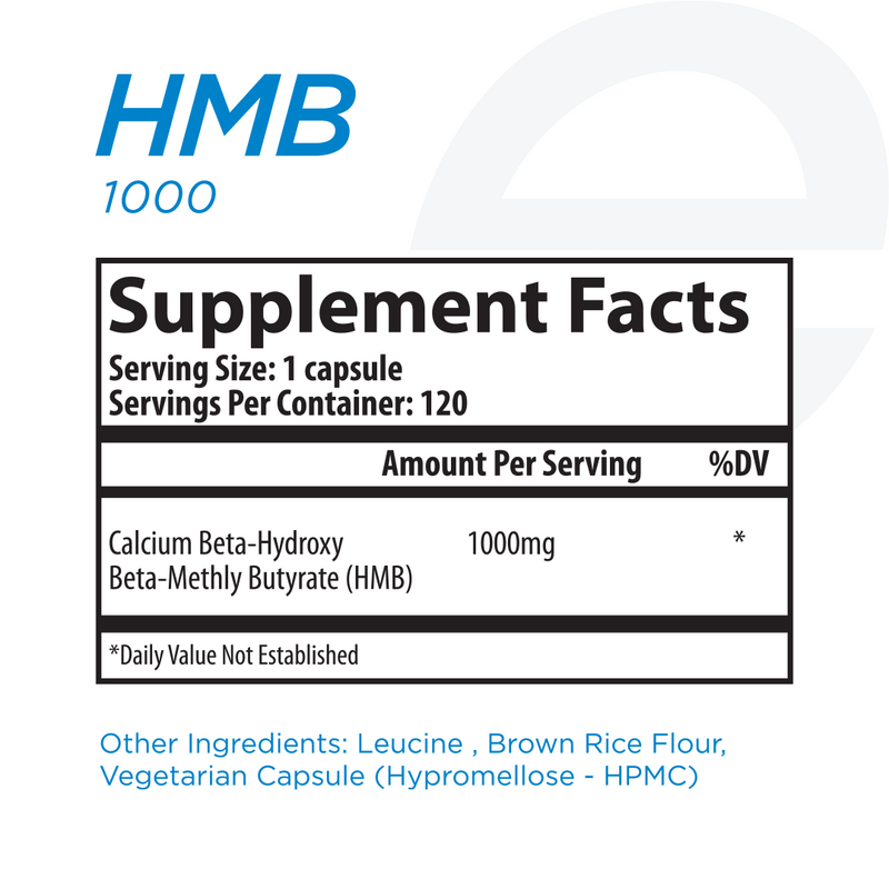 HMB 1000 - 120vcaps (1000mg per pill)