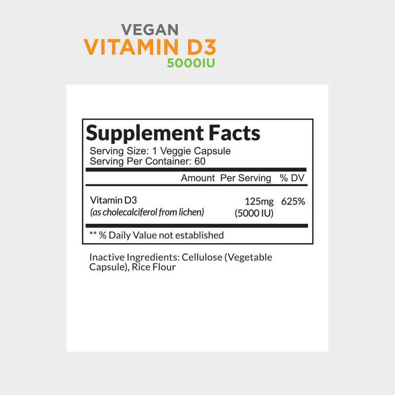 Vegan Vitamin D3 5000iu 60vcaps